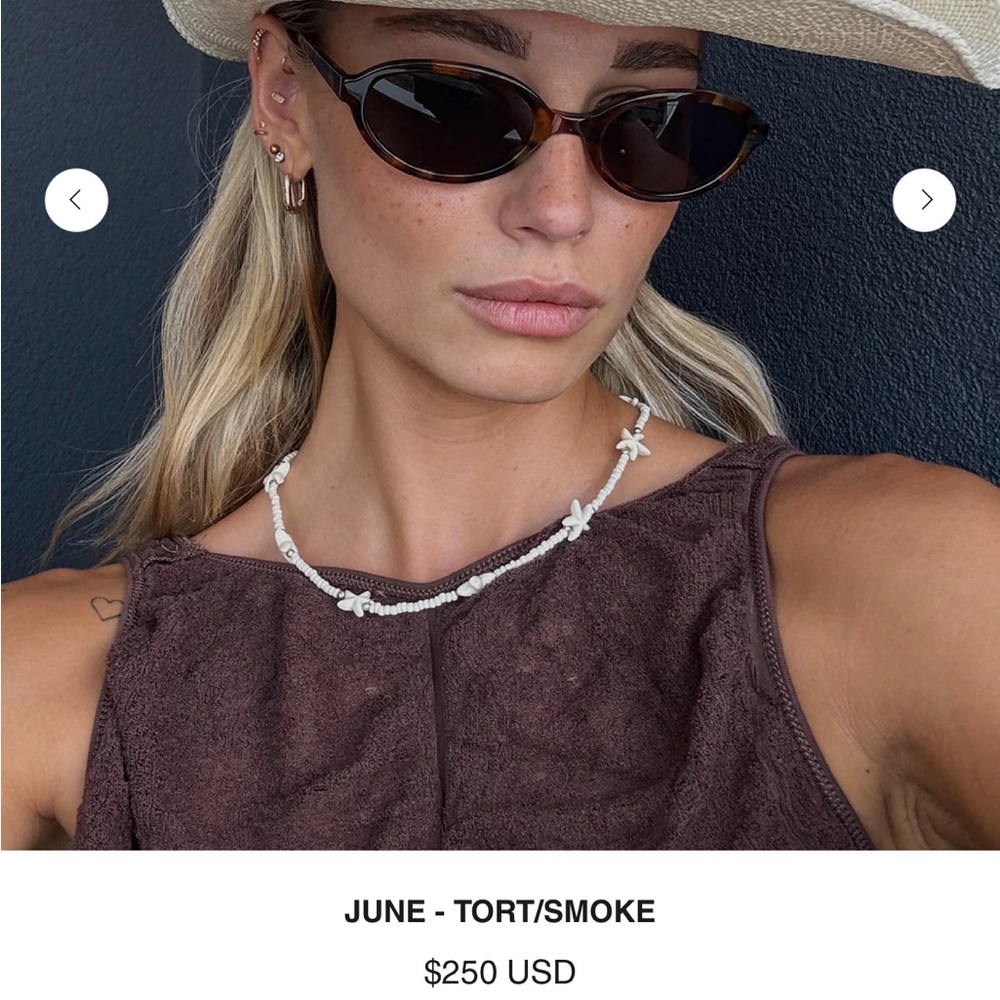 Brand New - VEHLA June Tortoise Frame Sunglasses with Smoke Lenses - Picture 2 of 3